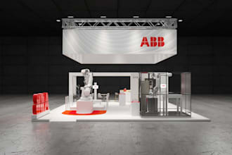 redesign your exhibition display, design banner, backdrop, kiosk, mockup design