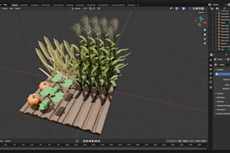 create 3d low poly models, game assets in blender
