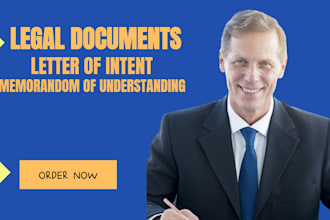 be your lawyer for legal agreements, contract, terms and conditions, mou or nda