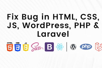 fix wordpress, HTML, laravel, and website issues