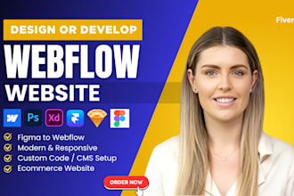 design or develop webflow website, webflow expert, figma to webflow