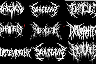 make black, slam, death metal, deathcore logo in 1 day