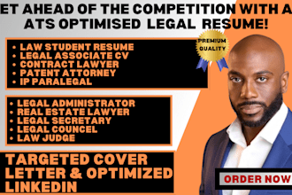 write a legal resume, law school student judge patent attorney and lawyer  CV