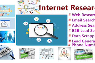 do internet research, email ,phone number or address research