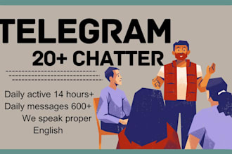 be your telegram admin with 20 chatters in your crypto group
