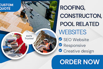 create roofing, construction, and pool wordpress websites