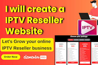 create a professional iptv reseller website for iptv services in 24 hours