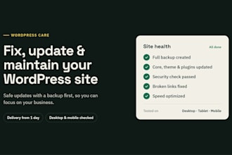 fix, update and maintain your wordpress website