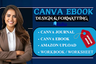 do canva ebook design, ebook formatting, canva template, workbook, canva journal