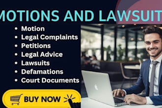 draft court motion, lawsuit, complaint, petition, appeal, nda, or court document