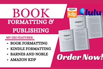 fix, format, design rejected books and covers for amazon KDP, ingramspark, lulu