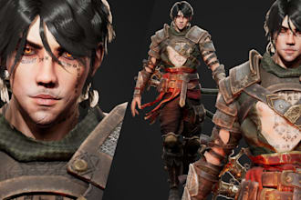 3d game character, 3d realistic sci fi armor model 3d robot cyberpunk 3d rigging