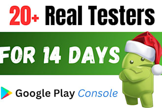 provide 12 real testers for close testing 14 days