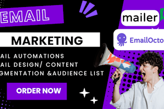 set up mailerlite email marketing, automation, email octopus automation, klaviyo