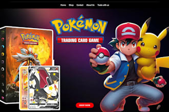 design pokémon trading card store or shopify tcg website