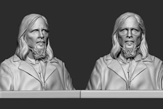 do 3d head bust model sculpt, 3d sculpting  3d face model for 3d printing