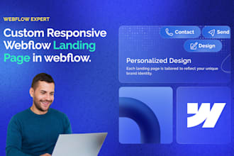 design a custom, modern and responsive webflow landing page professionally