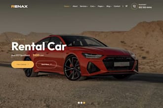 build car rental website car booking website car detailing website