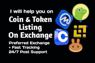 get coin,token listing  crypto on exchange coingecko coinmarketcap dex screener