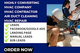 generate hvac leads hvac cleaning air duct contractor hvac landing page