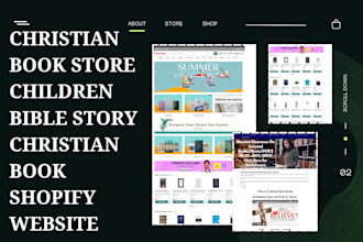 design christian book store children bible story  christian book shopify website