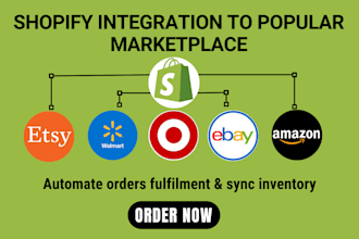 integrate shopify to top marketplace amazon walmart ebay for inventory syncing