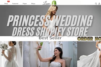 design bridal store princess wedding dress shopify store wedding dress website