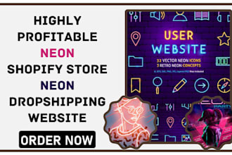 design neon website neon shopify neon sign store led light shopify website