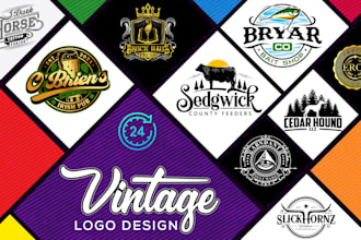 design vintage retro business logo design and redesign for your company