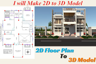 make 2d floor plan to 3d model design
