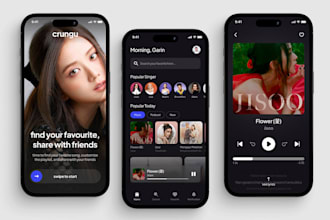 develop a youtube music app, spotify, apple music, for android and ios