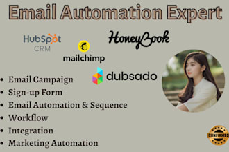 setup mailchimp automation, honeybook dubsado workflow crm automation