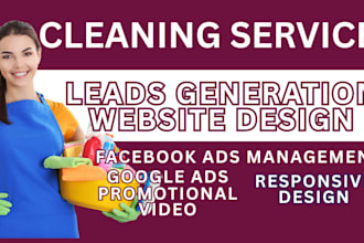 janitorial website, commercial house cleaning service leads, facebook google ads