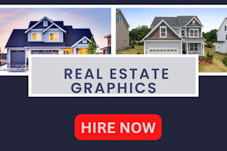 design real estate logo, flyer, banner, estate brochure, social media post, webs