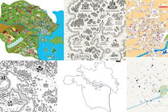 vector map illustration fantasy map design cartography 3d isometric map design