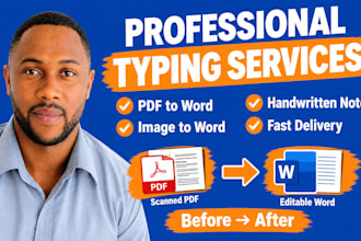 retype scanned documents, pdfs, and images into word