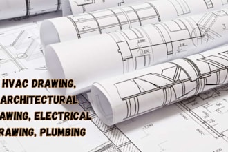 do hvac drawing, architectural drawing, electrical drawing, plumbing, hvac, mep