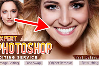 do photoshop editing, face swap, cutout and object removal