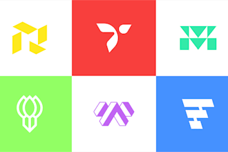 design sharp geometric abstract brand marks