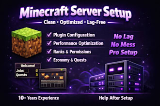 setup minecraft servers or configs for you