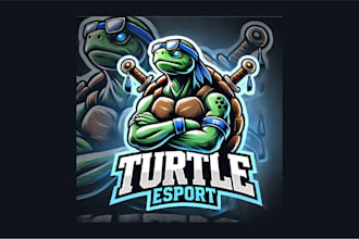 design unique turtle mascot logo with my own creativity