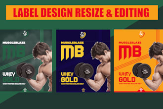 edit resize, update product label and packaging design