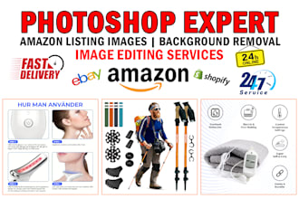 do photoshop expert image editing, amazon listing images, background removal