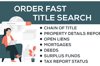 do property searches, title reports, chain of title report