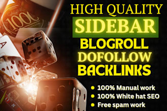 do high da DR 50 sidebar footer blogroll dofollow SEO backlinks link building