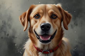 draw realistic watercolor portrait of your animal pet cat dog