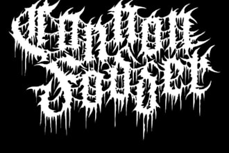 draw awesome logo death metal, black metal font