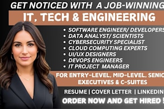 write software engineer, executive, tech, IT, UI UX, marketing, faang resume