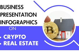 design professional business presentation infographics on crypto real estate