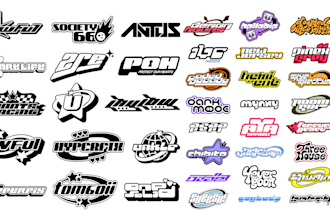 design death metal, urban,streetwear y2k style clothing logo for brand
